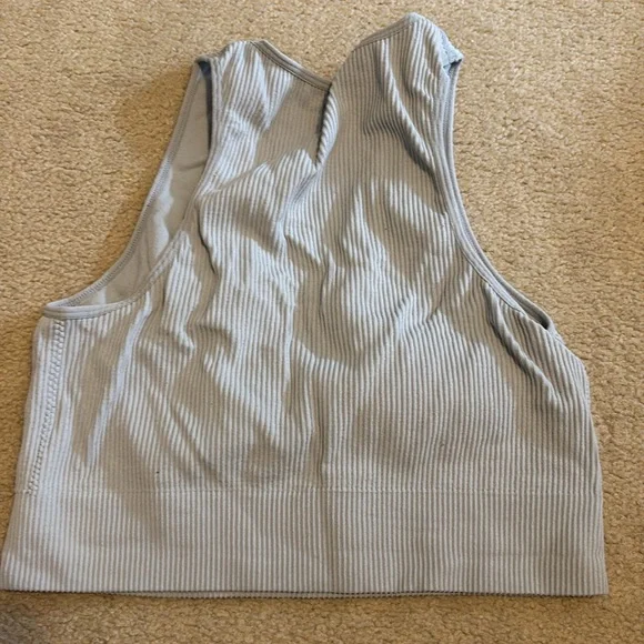 Gray Ribbed Tank Top - Picture 3 of 4